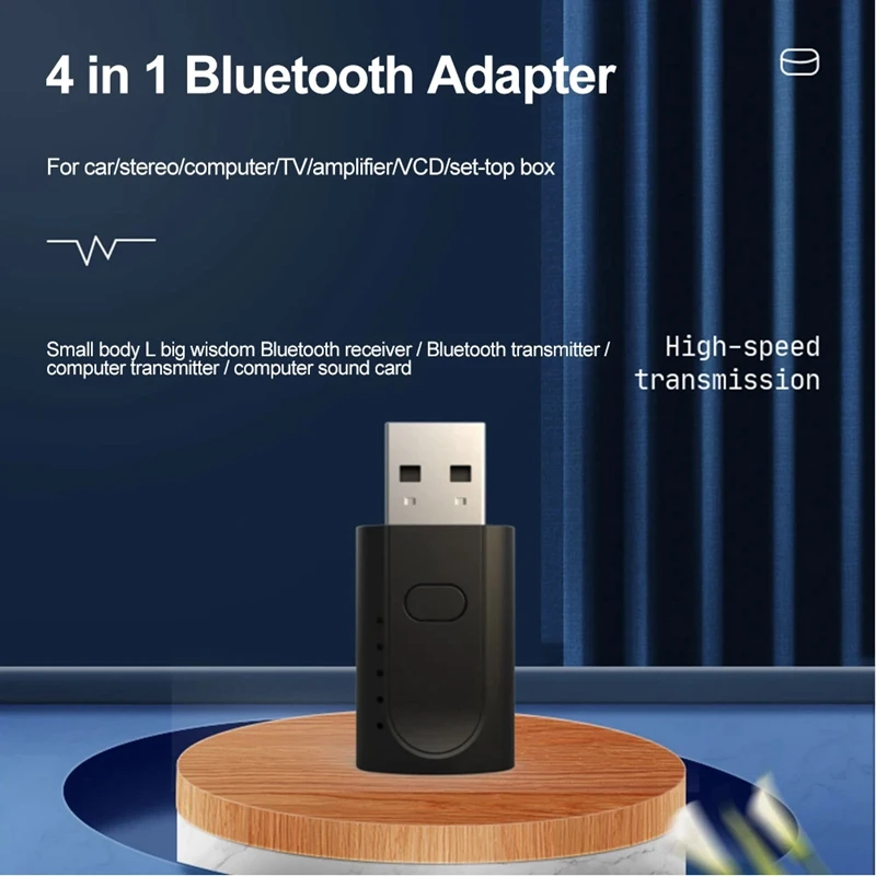 B03B-4-In-1 USB Bluetooth 5,1 Adapter Wireless Audio Receiver Sender USB Externe Soundkarte Auto Lautsprecher Adapter