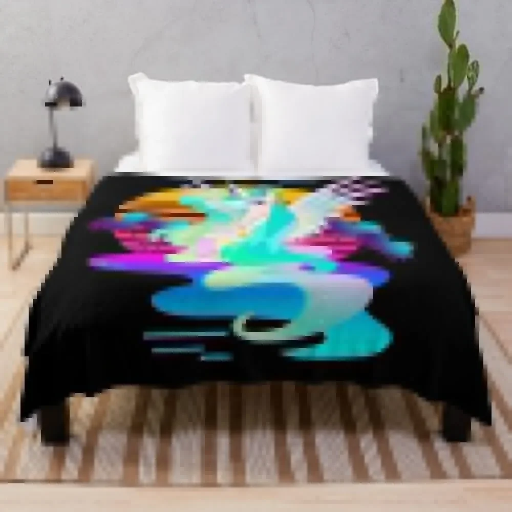 Synthwave Princess Celestia Throw Blanket Personalized Gift Sofa Quilt Blankets