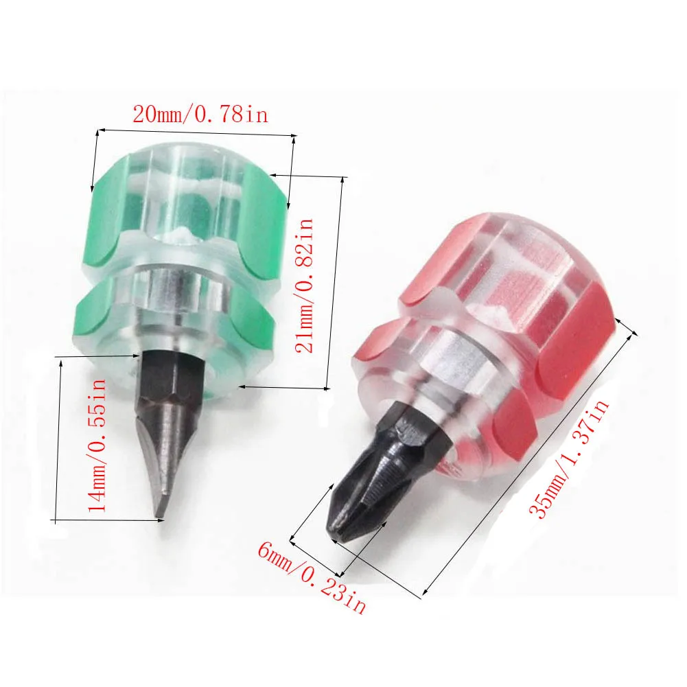 2pcs Universal screwdriver Steel Portable Mini Screwdriver Stubby Slotted Screwdriver Opening Repair Tool Tackle Accessory Tools