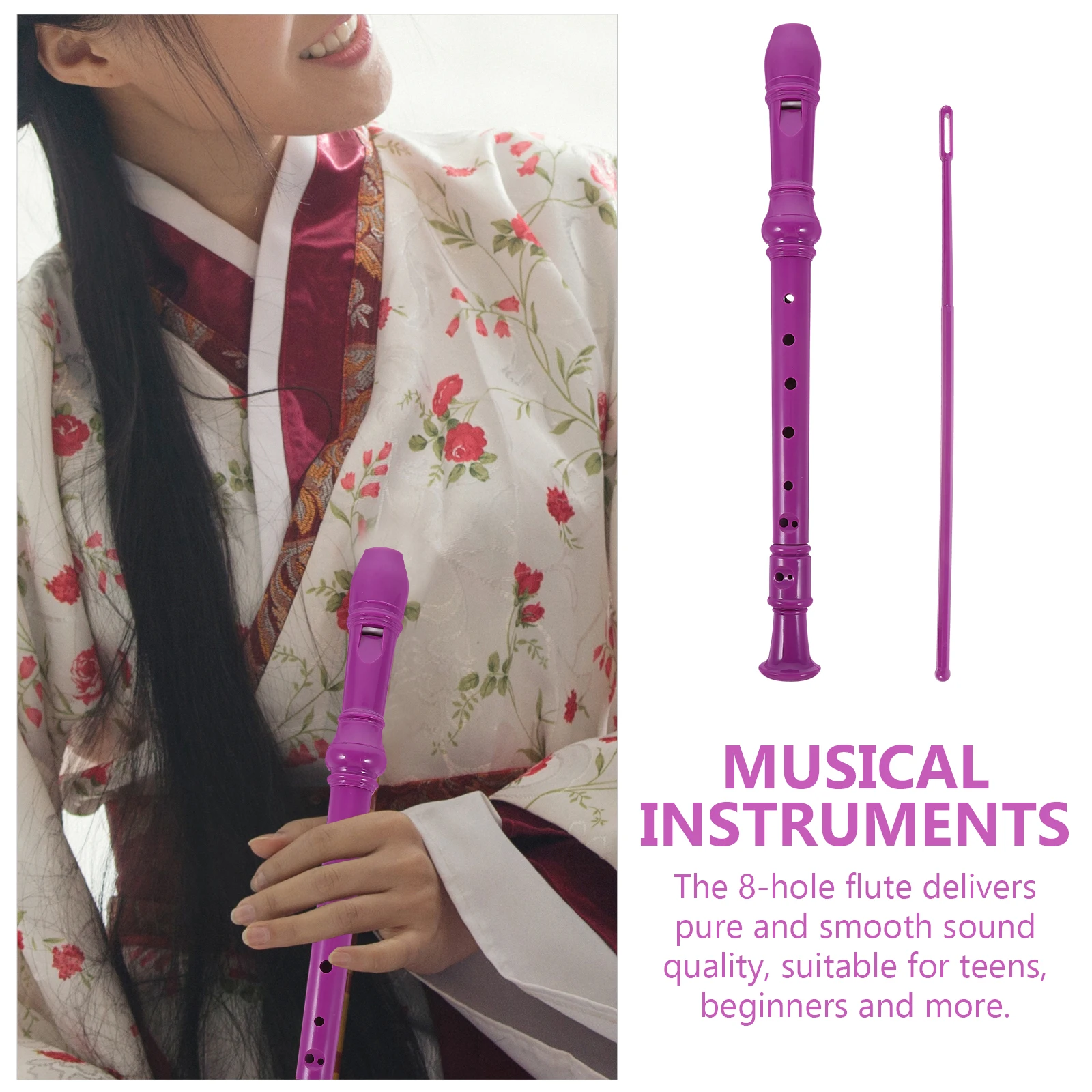 

Treble Clarionet Music Recorder for School Soprano Instrument Clarinet Musical Instruments Teens Purple Flute Primary