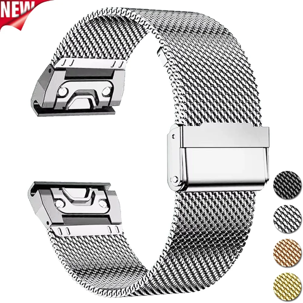 20/22/26mm Schnellwechsel-Armband für Garmin Fenix 8 43 51mm 7X 7 Pro Fenix 6X 6 5X 5Plus Tactix 7 Edelstahl-Band Forerunner 965