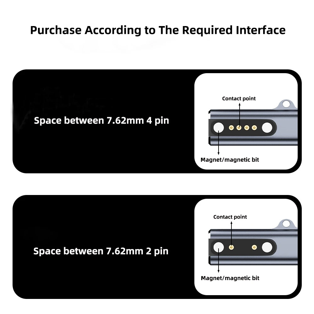 Magnetic Charger Adapter Type C to 7.62mm/2/4pin Converter for Children Smart Watch Shokz Bone Transfer Headset Charging Adapter view 2