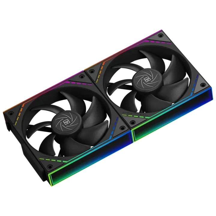 Ventiladores de resfriamento de caixa de PC Thermalright TL-M12Q X2 120 mm, Daisy-Chain |   2.000 RPM |   Alto fluxo de ar |   ARGB |   Iluminação de espelhos infinitos duplos