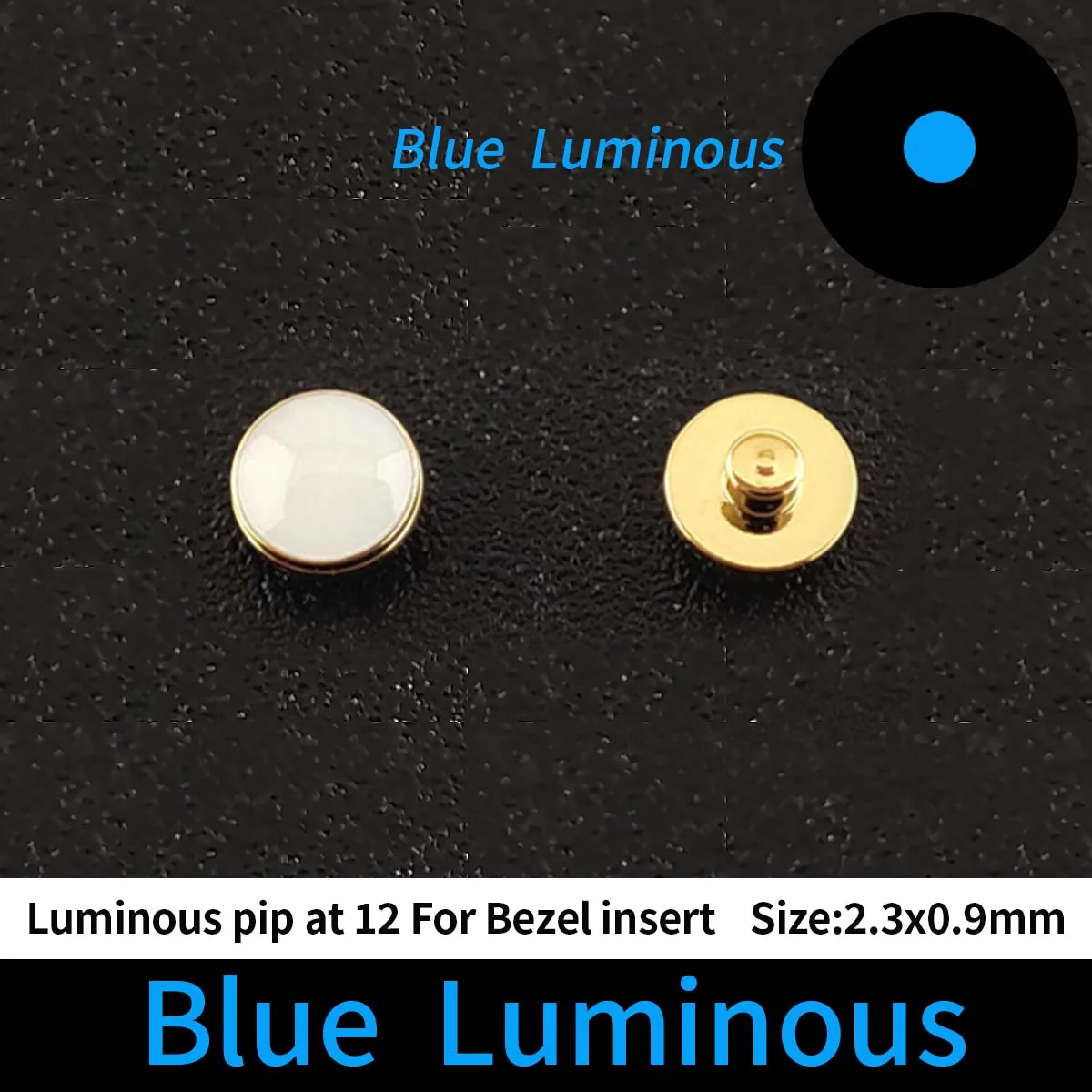 Luminous Pip at 12 For Ceramic bezel insert Green Blue Luminous Spot watch parts