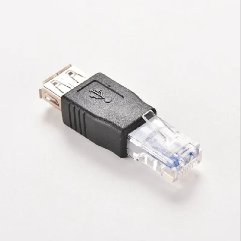 1 stks Crystal Head RJ45 Male naar USB 2.0 AF EEN Vrouwelijke Adapter Connector Laptop LAN Netwerkkabel Ethernet Converter plug