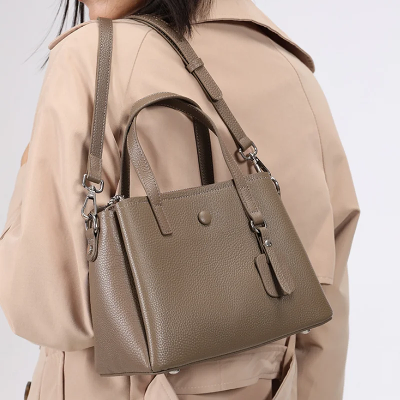 Ladies Soft Cow Real Leather Handbag Women‘s Cowhide Genuine Leather Shoulder Bag Female Fashion Luxury Design Crossbody Bags