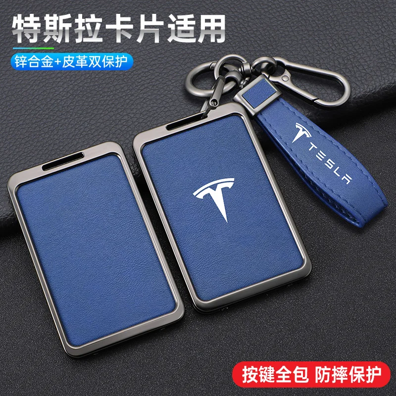 Custodia protettiva per chiave di carta Smart NFC per Auto in pelle in lega di zinco per Tesla Model 3 Model S Model X Model Y accessori per Auto