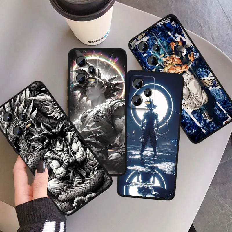 

Anime Dragon Ball Cool Hot Phone Case For Xiaomi Redmi Note 14 13 12 12S 11E 11 11S 11T Pro Plus 4G 5G Black Soft TPU Cover