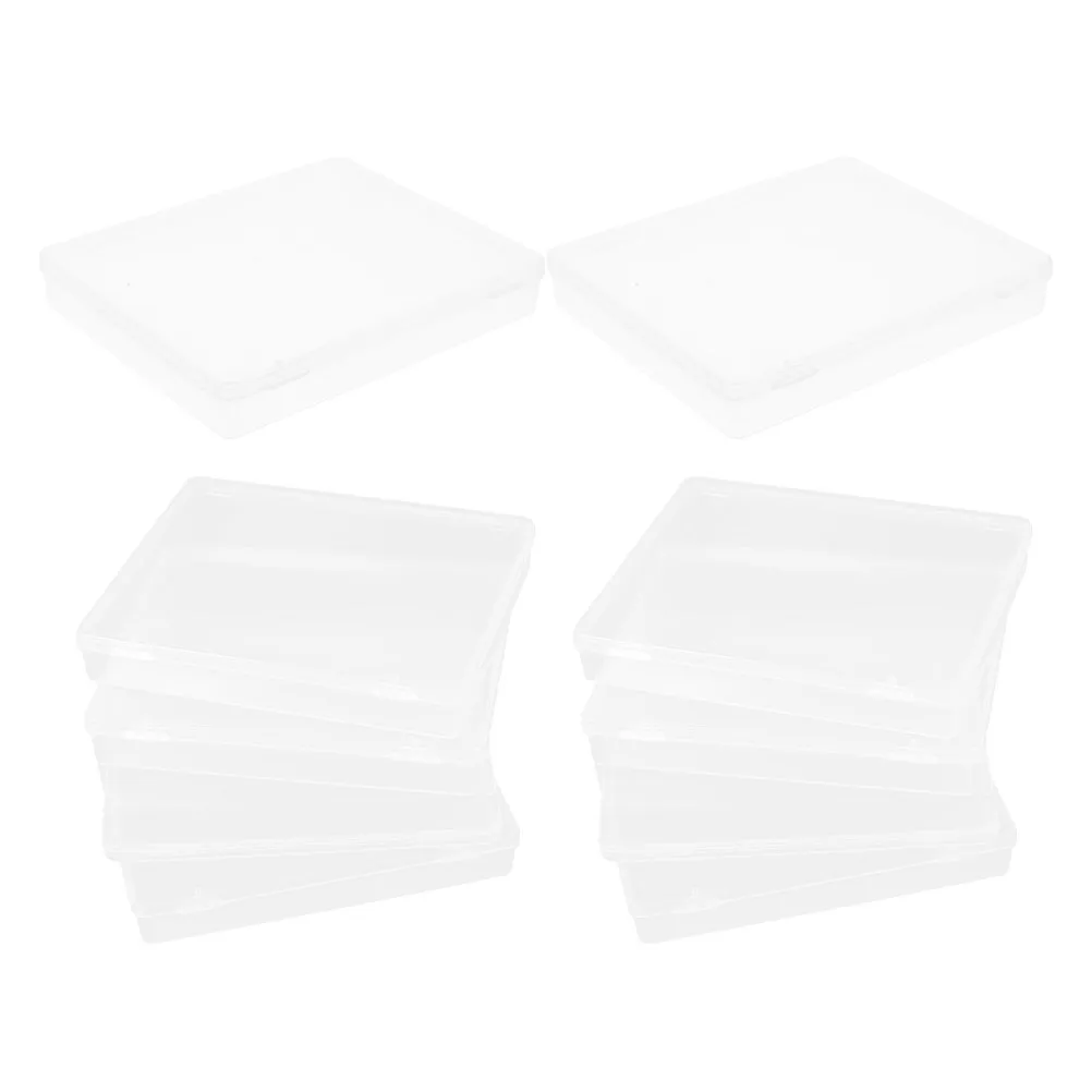 

10Pcs Poker Card Boxes Clear Plastic Small Hinged Lid Storage Case Square Transparent Coin Jewelry Container PP Transparent Box
