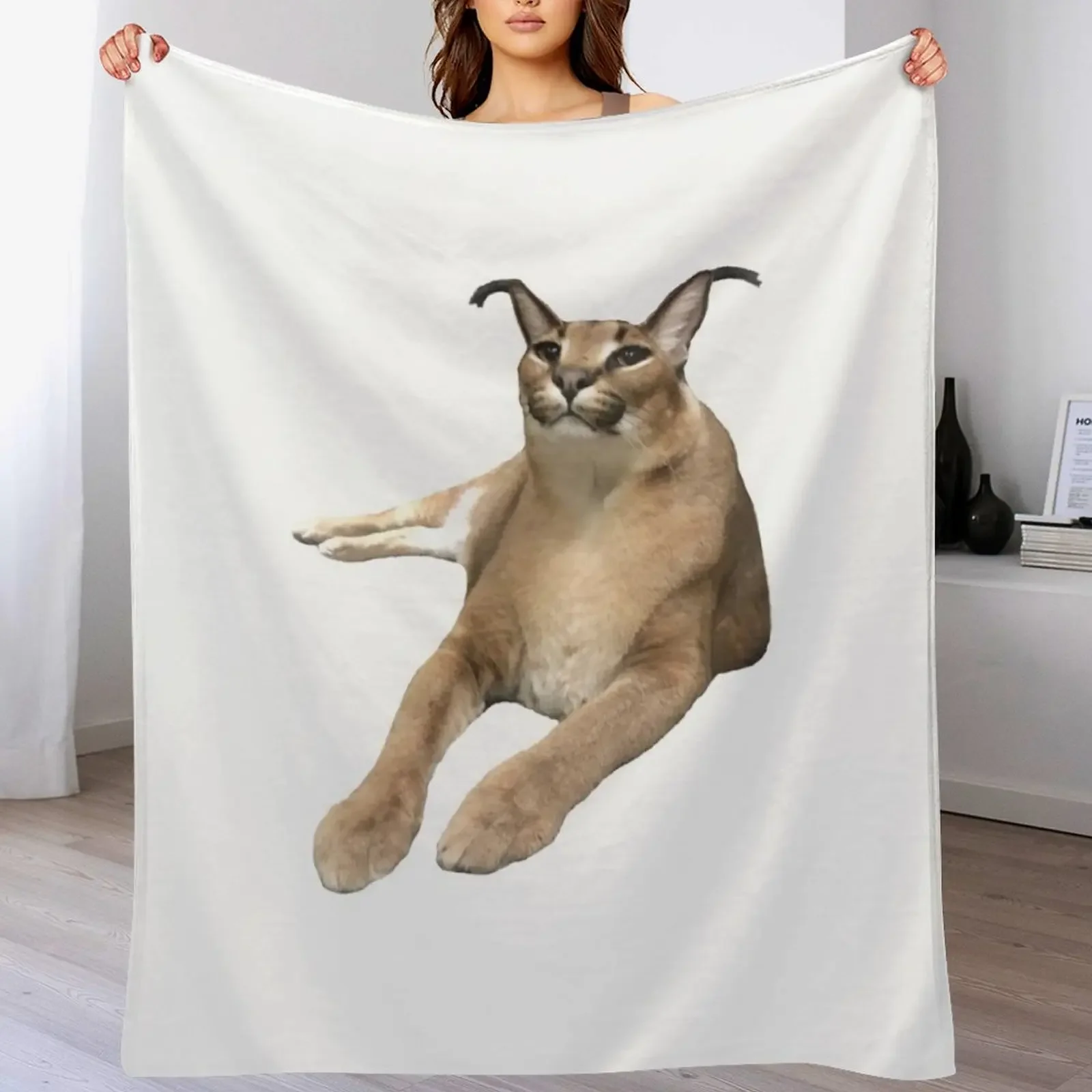 Big Floppa Throw Blanket Cozy Sofa Blanket for TV Watching Napping