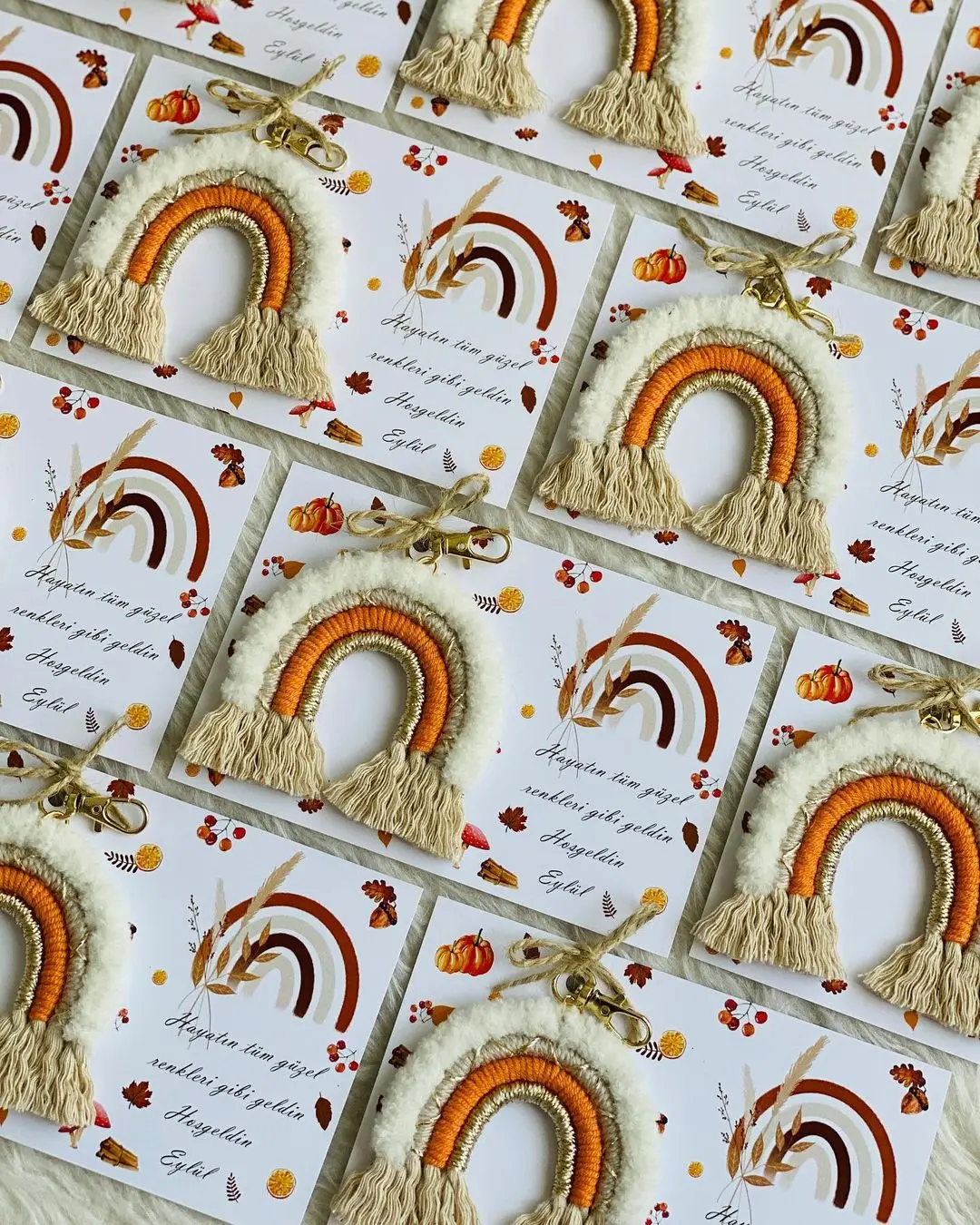 Makrome rainbow Keychain 20 PCs wedding engagement promise celebration birthday christening celebration