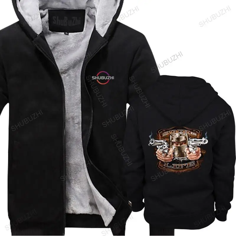 Classic Streetwear Punk Guns hoodies Men winter fleece Cotton fall Indian Rider Top Fashion Graphic thick hoodies  Clothes