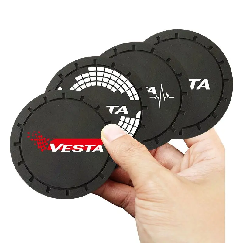 Car Coaster Water Cup Non-Slip Silica Gel Pad Holder Mat For Lada Vesta 2023 sw cross 2019 Styling Accessories