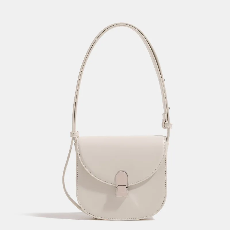 Maxdutti Casual Saddle Bag Female 2023  Messenger Bag New Fashion Blogger French Solid Color Simple Commuter Armpit Girls