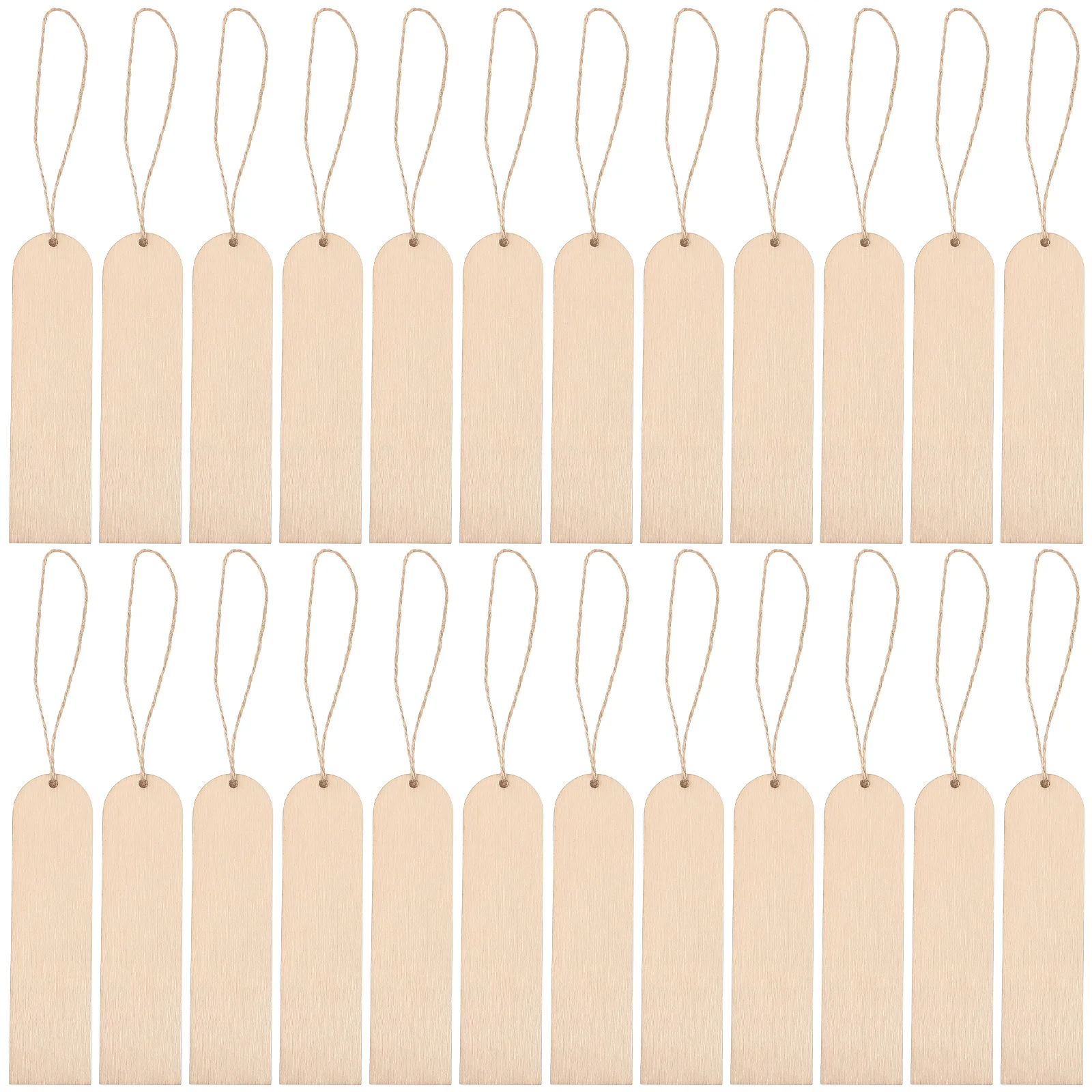 

30Pcs Unfinished Wooden Bookmarks Blank Tags with Hanging Rope for DIY Painting Gift Tags Decorations Record Dividers