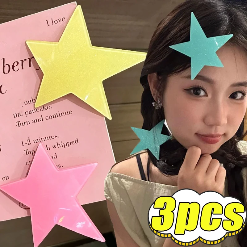 Five Cornered Star Hair Clip Spicy Girl Y2k Seaside Vacation Style Large Side Clip Korean Style Bangs Headband