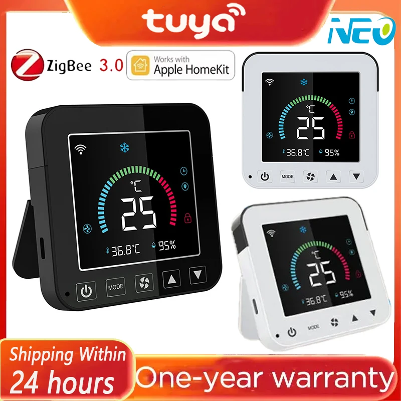 

Tuya Wifi Smart Air Condition Controller USD LCD Touch Screen Smart Temperature Humidity Controller for Google Home Alexa