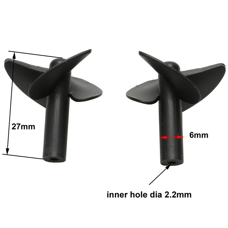 4Pairs Dia 26mm 3-blade Paddle Inner Shaft Hole 2.2mm PC Propeller for RC Bait Boat DIY Trawlers Ship Full Immersion Propellers