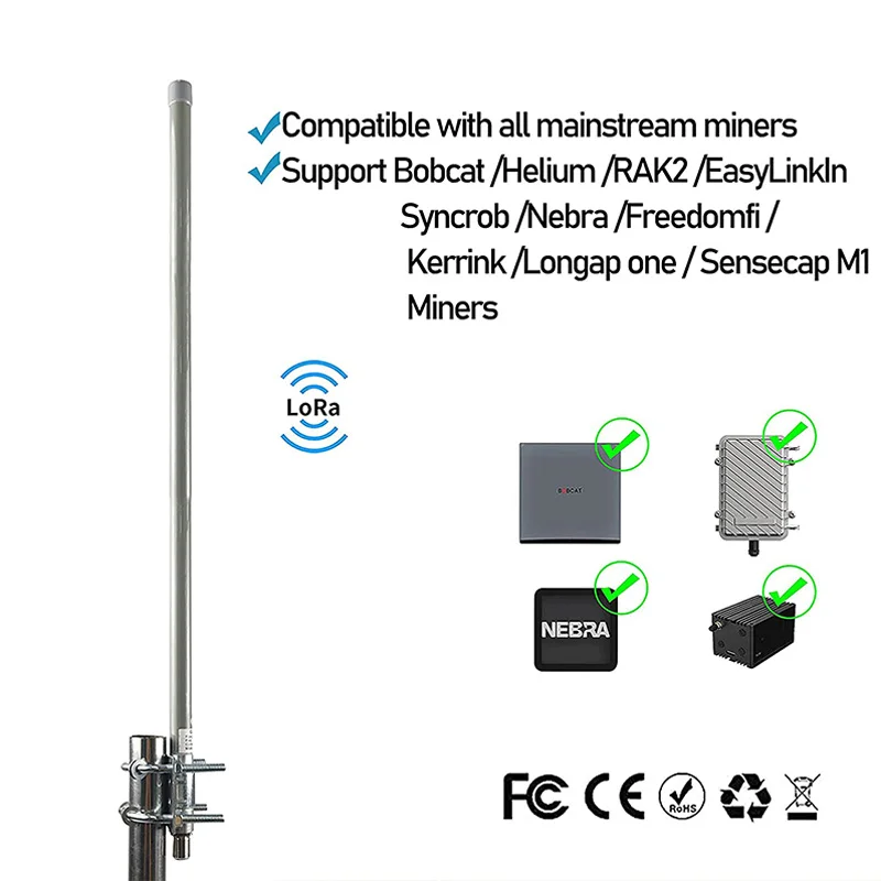 Antena ze szkła światłowodowego Meshtastic 915 MHz, moduł IoT, antena Hotspot, 868 MHz bobcat 300, lora