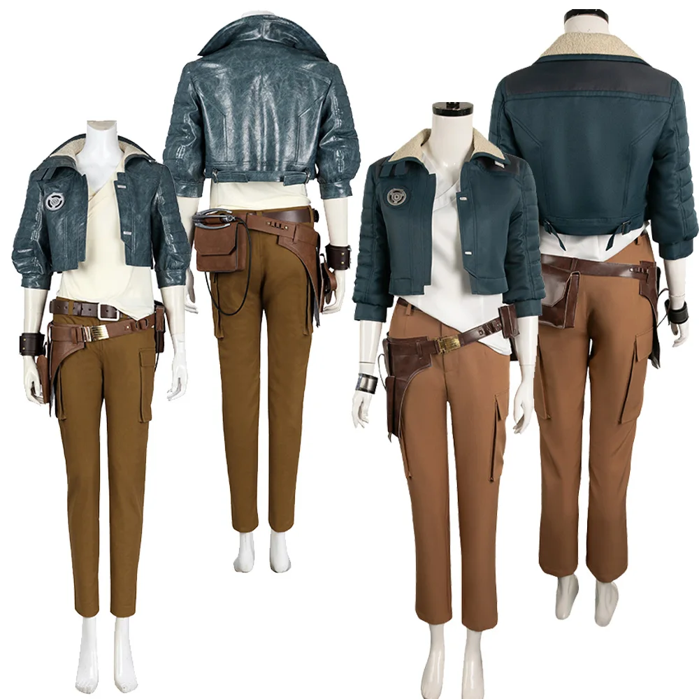 

Female Kay Cos Vess Cosplay Uniform Coat Pants Belt Adult Women Movie Space Battle Roleplay Costume Outfits Halloween Party Suit