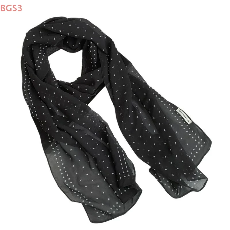 Polka-Dot-Schal im neuen Stil, hochwertige, vielseitige Banddekoration, Halswärmer, Halstuch, Schal, Seidenschal