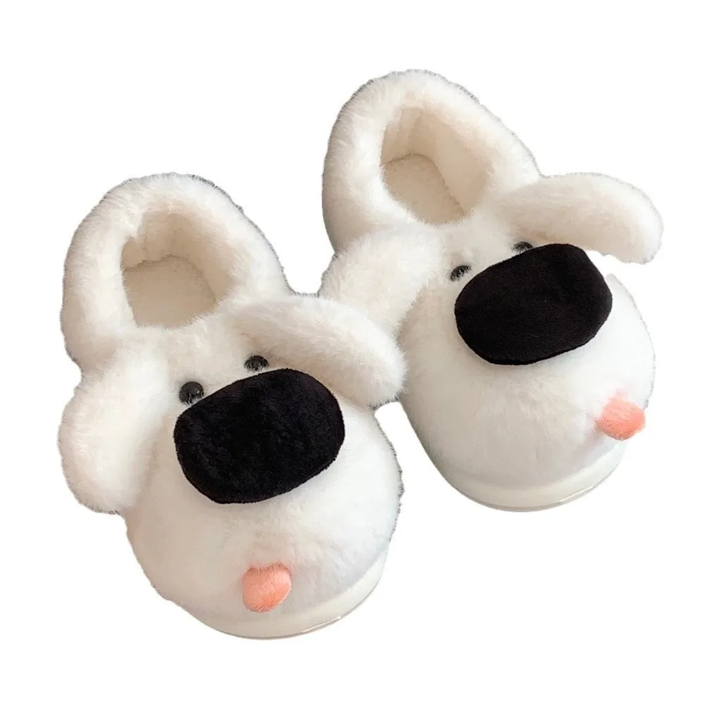 عارضة الإبداعية كبير الأنف جرو النعال لينة سميكة وحيد الكلب شكل النعال عدم الانزلاق الكرتون الشتاء المنزل النعال داخلي