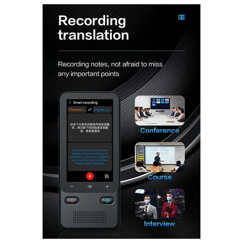 WISH ใหม่ T18PRO แบบพกพา Audio Translator 138 ภาษา Smart Translator ออฟไลน์แบบเรียลไทม์ Smart Voice AI Photo Translator