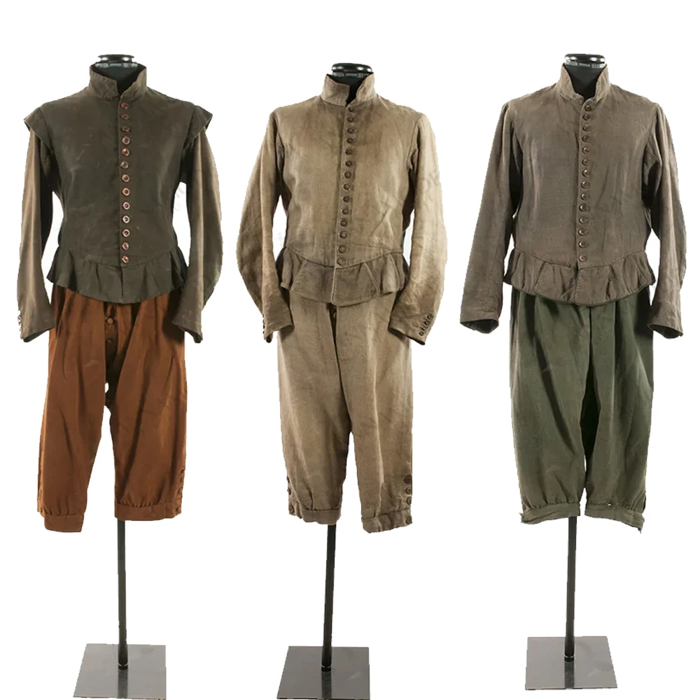 

1600 Medieval folk men's suit Historical Tudor French Jacket calf-length Pants Civil War Highland Costume