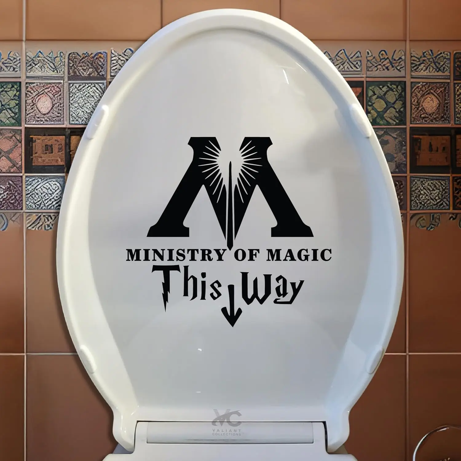Pegatina del Ministerio de Magia - Calcomanía de vinilo impermeable para pared de inodoro y baño, uso en interiores