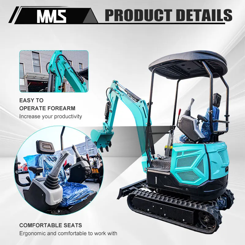USA Stock MS18 Minibagger 1,8 Tonnen Raupenbagger Hydraulische Pilotsteuerung Schwenkausleger GASbagger Tür zu Tür Versand