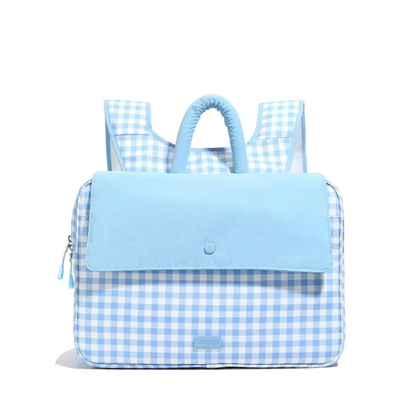 

New Fashion Grid Laptop Backpack 13.3 14 15 Inch Girl School Bag College Student Backpack Female Travel Kawaii Ladies Backpack