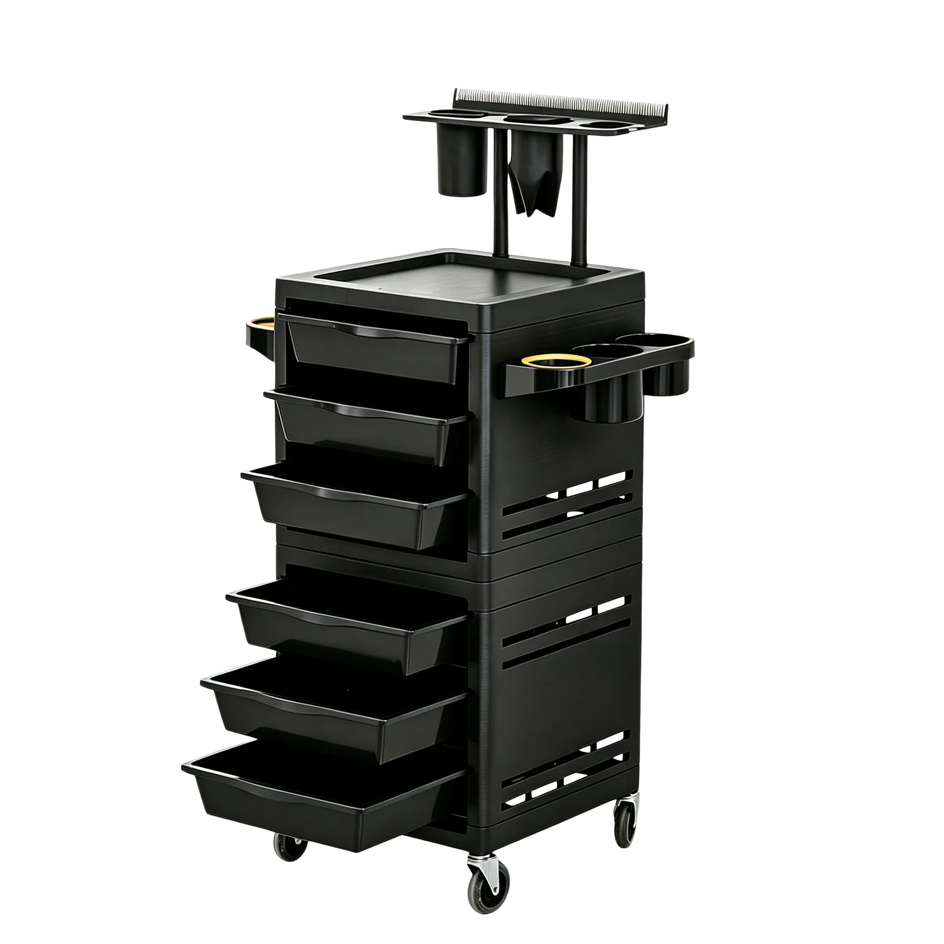 Large Capacity Rolling Trolley 6 Drawers Hairdressing Tool Cart Mobile Barber Storage Stand for Salon