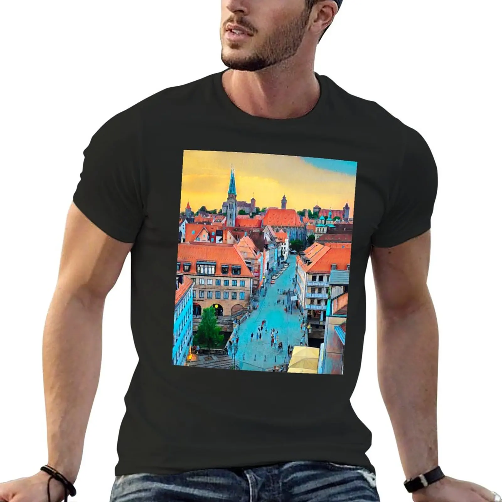 New Streets of Nuremberg T-Shirt t-shirts man tops Short t-shirt plain t shirts men