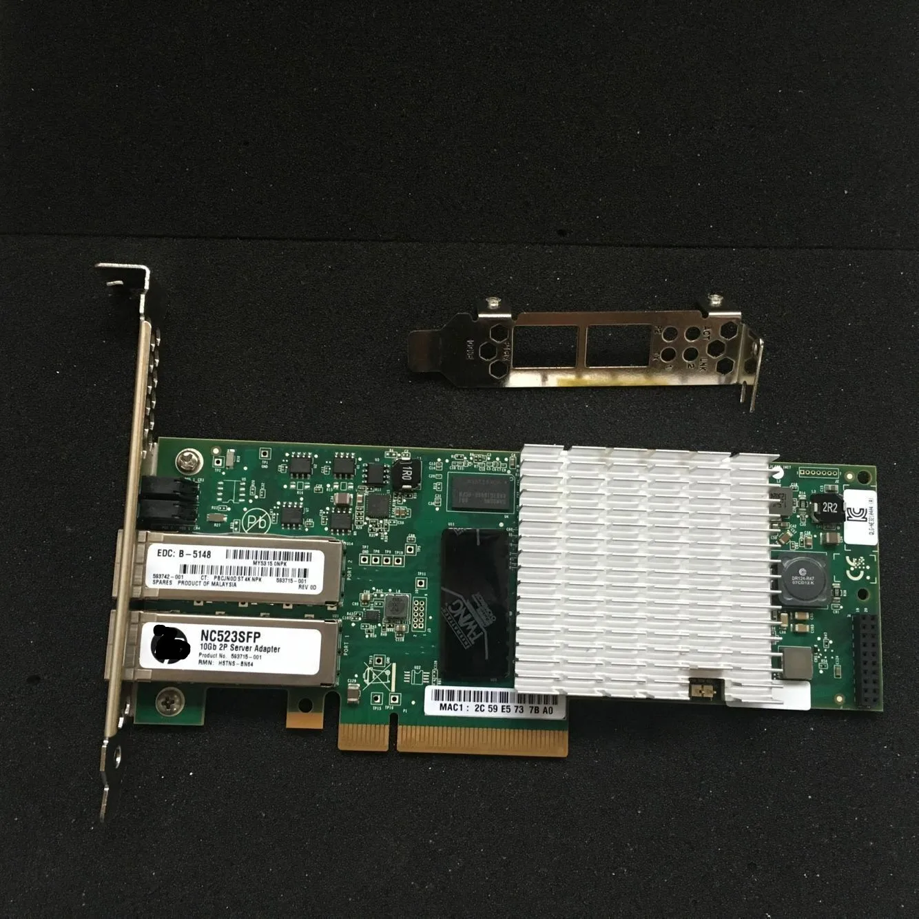 Nc523sfpデュアルポート10gbe sfpci-eピクニックファイバー10gネットワークカードアダプターQLE-3242 593742-001 593715-001 593717-b21