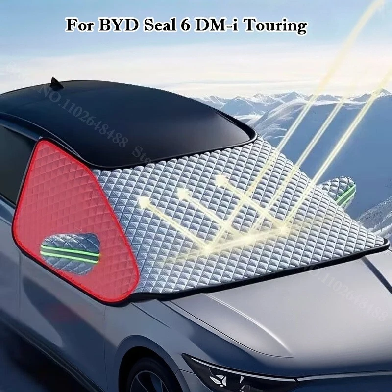 For BYD Seal 6 DM-i Touring Car Front Window Windshield Sunshade Cover Sunscreen UV Hail Proof Protector Interior Accessories