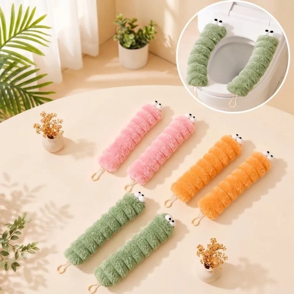 With Handle Plush Toilet Seat Warm Soft Texture Toilet Seat Cushion Skin-Friendly Cartoon Toilet Seat Cover Winter Warmth