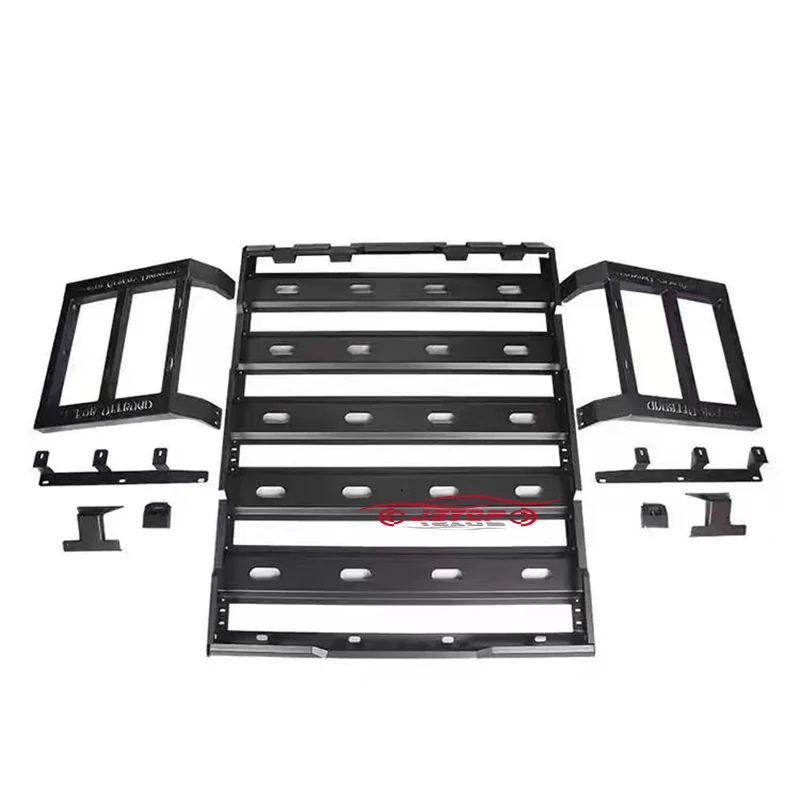 

For Jeep 2/4 Door Aluminum Steel & Iron Roof Rack LED Light Luggage Rack Climbing Ladder Cargo Basket for Toyota