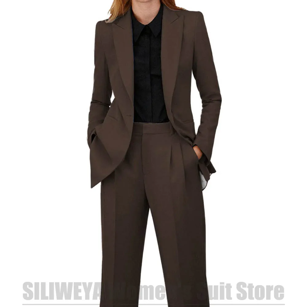 Women's Suit Fashion Single Button Formal Office Wear Two Piece Stylish Solid Color Elegant Daily Wear Casual Lady Suits