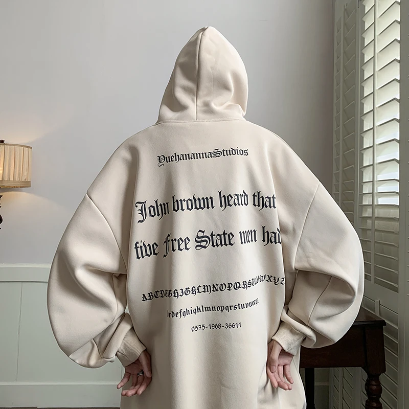 

Men's Oversized Hoodie White With Hat 5XL Plain Hoodies for Men Letter Print Funny Man Casual Wear Hoody Male Sweatshirt