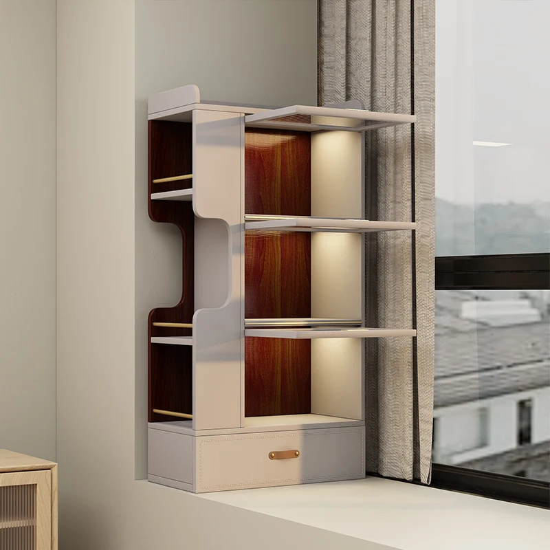 ZL Bay Window Locker Small Bookshelf Bookcase Creative Window Sill Renovation Storage Cabinet