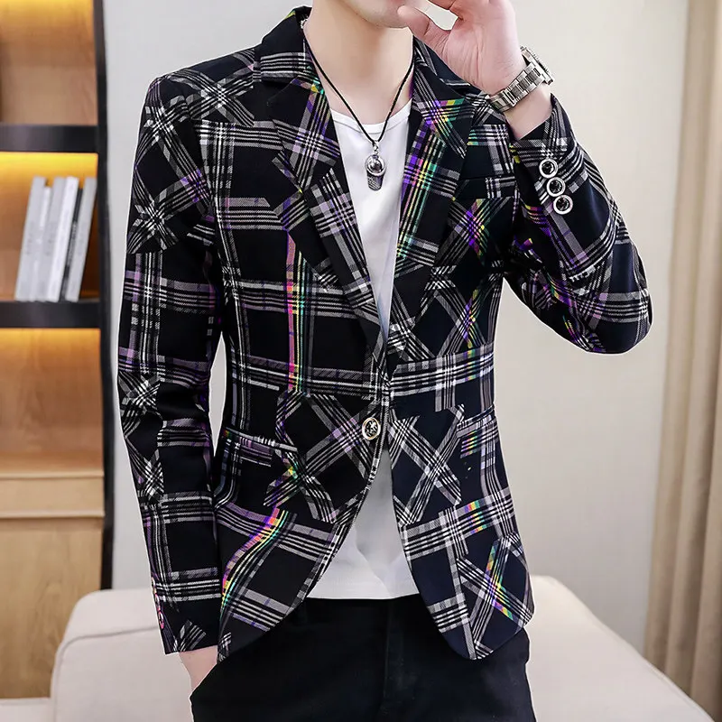 

Мужская рубашка в клетку, приталенного кроя, с длинным рукавом, повседневная, модная, для поездок на работу, весна-осень-зима, новая модель, корейская версия, маленький размер