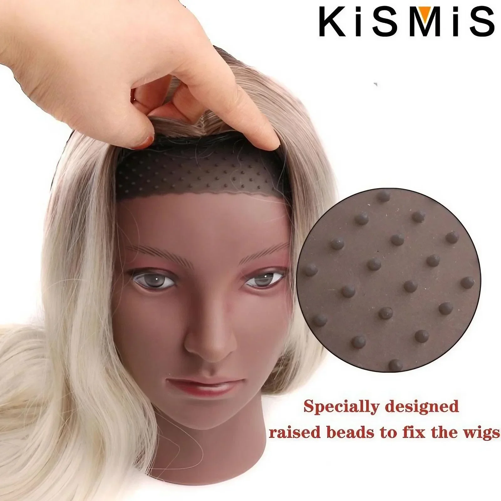 KISMIS-Diadema ajustable de silicona para pelucas, banda de goma para el cabello de alta elasticidad, 1 unidad