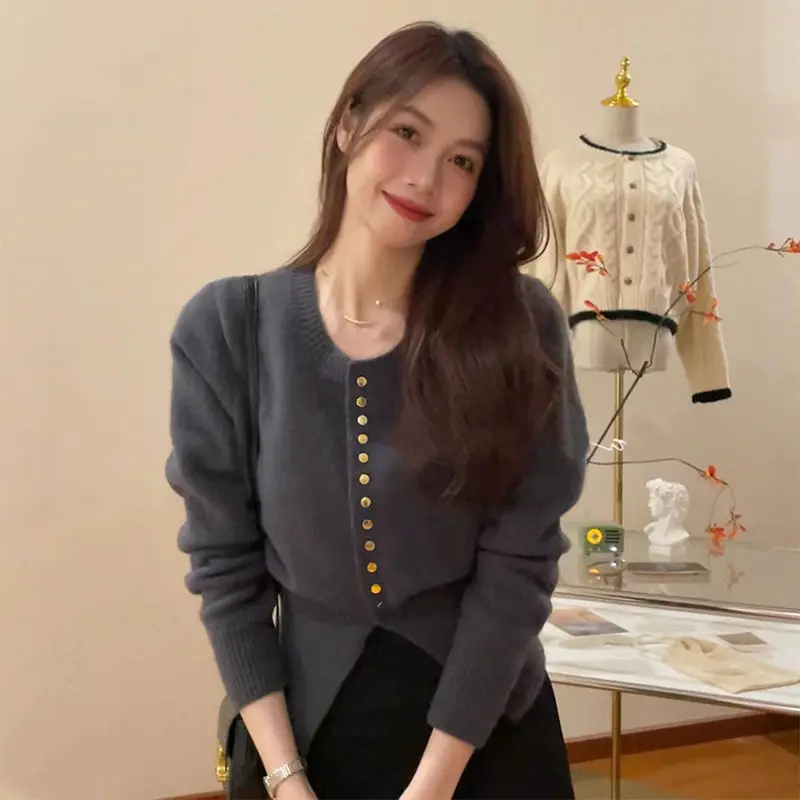 Sweaters Jumpers Cardigans Womens Cardigan Y2k Woman Lurex Shiny Thread Open Femme Loose Party Festival Glam Ssoftling Metallic