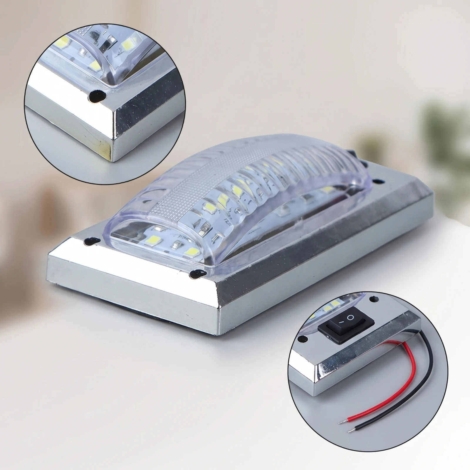 LED Car Roof Light Compact Car Dome Light with Switch Lighting Low-Power Universal for DIYers, Cabin, Replacement Projects