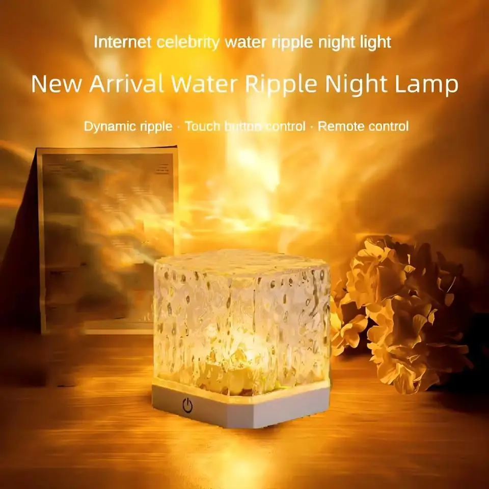 LED Water Ripples Lamp Galaxy Projector Night Light with Remote Control USB Powered A Mood Light Perfect for Home Room Decor ﻿