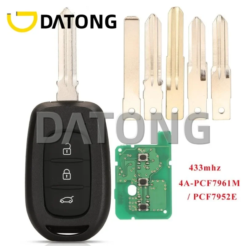 

CHANKey 3NTN Car Remote Key 433MHz 4A PCF7961M For Renault Symbol Logan Sandero Dacia Lodgy Dokker Duster VAC102 HU136te