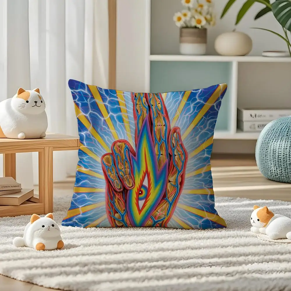 Artist A-Alex Grey Cushion Cover Pillow Case Plush Fabric Soft Double Sided Print Home Sofa High Quality Cushion