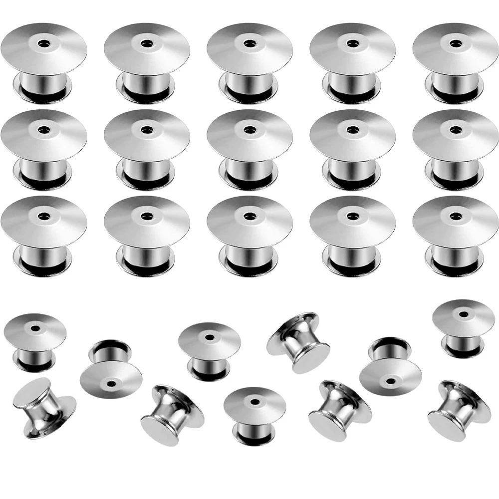 30/50Pcs Metal Pin Backs Locking Pin Keepers Locking Clasp Accessories For DIY Butterfly Buckle Safety Hold Pin Jewelry Findings