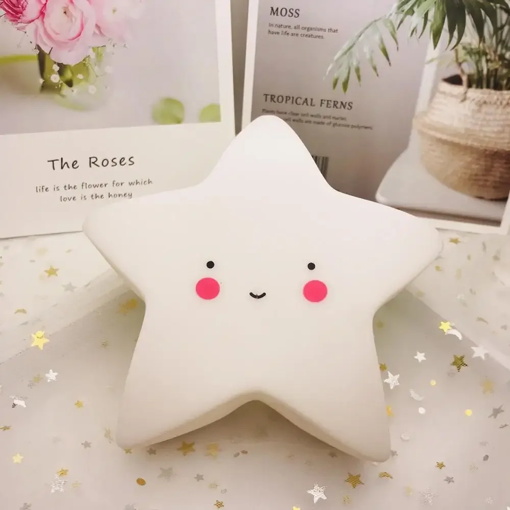 LED Mini Night Light Cartoon Fantasy Star Moon Bedside Light Baby Room Decoration Feeding Night Light Children Gift Toy Capibara