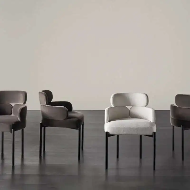 

Modern Comfortable Ergonomic Dining Chairs Aesthetic Designe Accent Armchair Kitchen Leather Chaises Salle À Manger Furniture